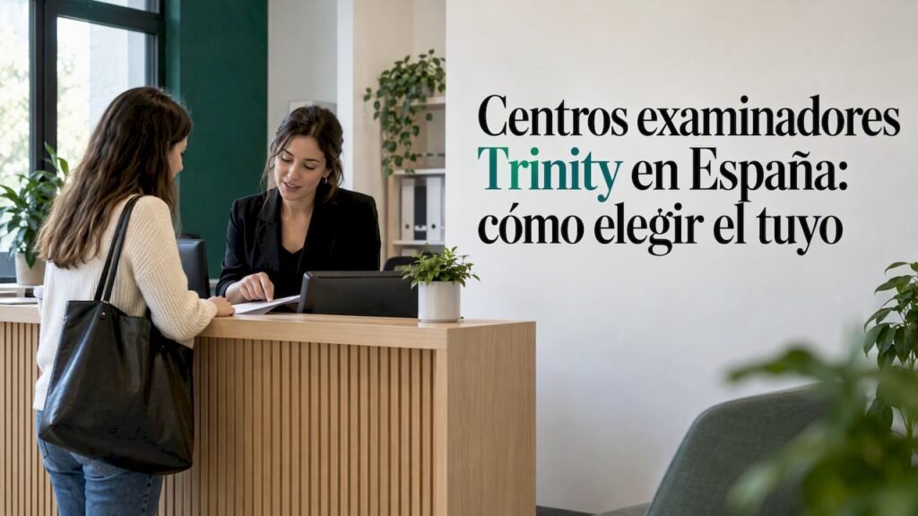 La candidata pregunta en la recepción del centro de examen
